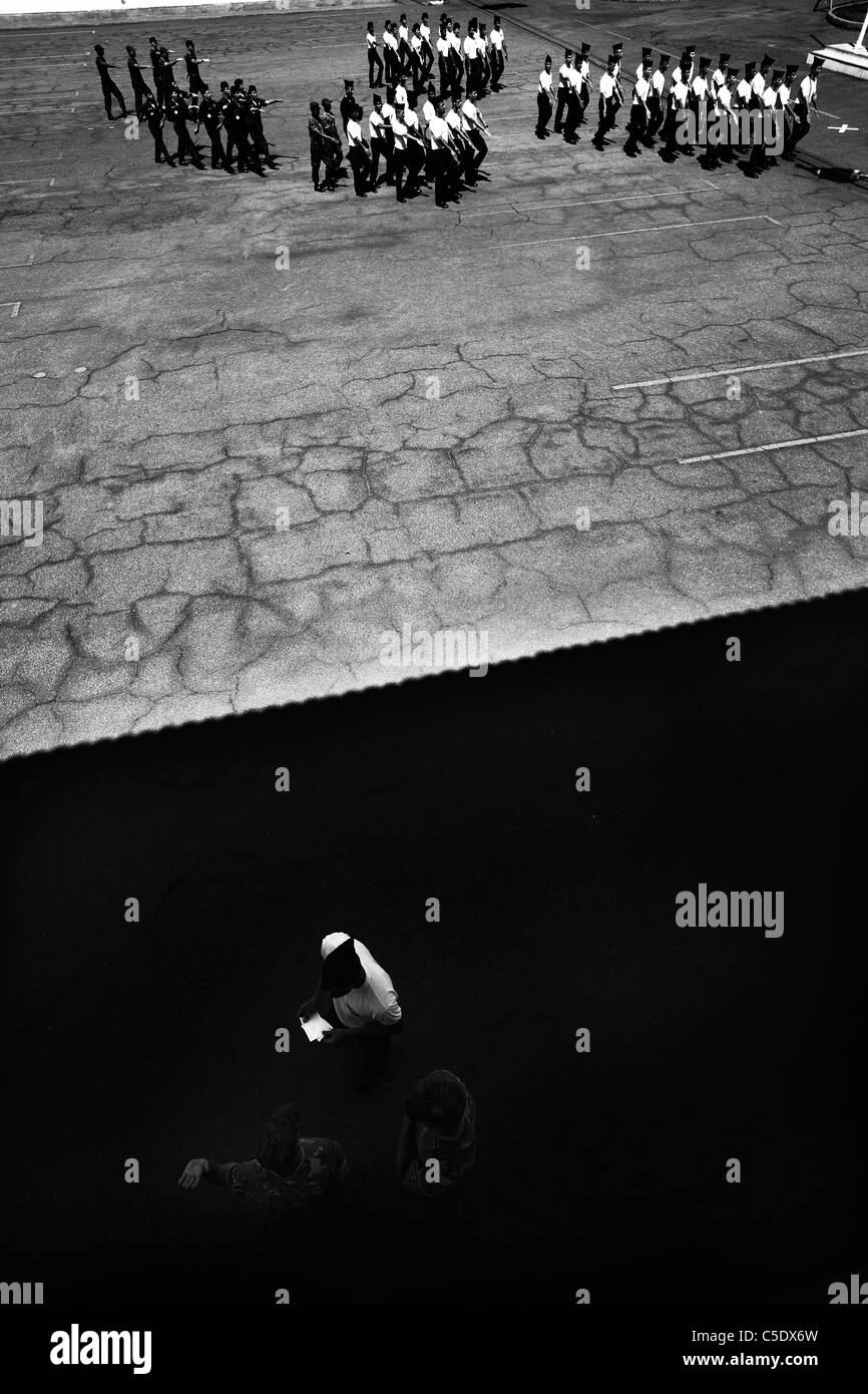 Kadetten beim militärischen Drill in der Luftwaffenschule in Guaratingueta, Brasilien Stockfoto