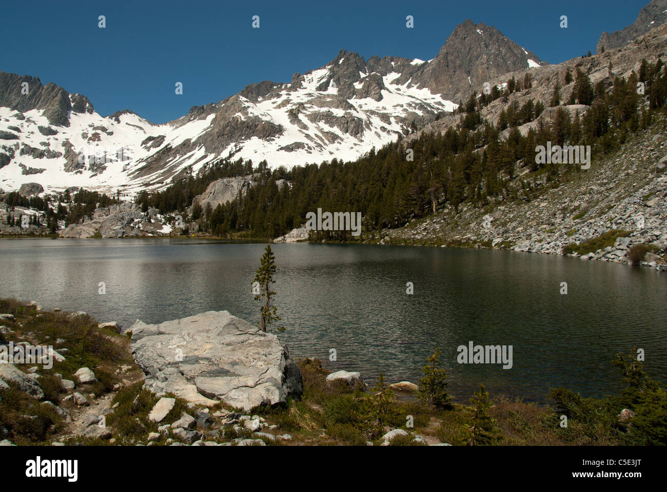 Lake Ediza, Ansel Adams Wilderness, Sierra Nevadak Cakkifornia Stockfoto