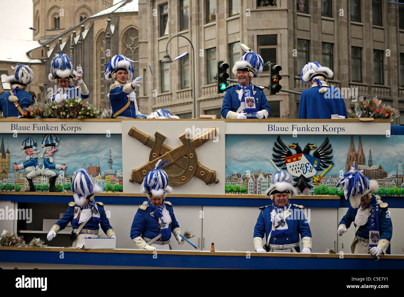 Rosenmontagszug Parade, Karneval 2010 in Köln, Nordrhein-Westfalen, Deutschland, Europa Stockfoto