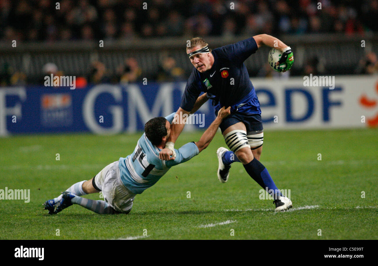 Jerome THION / Frederico ARAMBURU Rugby World Cup 2007 3. Platz Spiel Frankreich gegen Argentinien Prinzenpark / Paris 19.10.07 Stockfoto