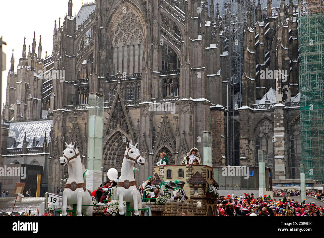 Rosenmontagszug Parade, Karneval 2010 in Köln, Nordrhein-Westfalen, Deutschland, Europa Stockfoto