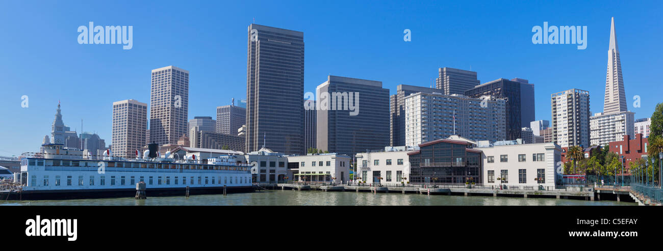San Francisco-Panorama von der Financial District und die Transamerica Pyramid California, Vereinigte Staaten von Amerika, USA Stockfoto