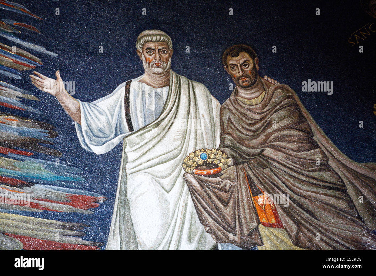 Kirche St. Cosma e Damiano, Mosaiken (536), Rom, Italien Stockfoto