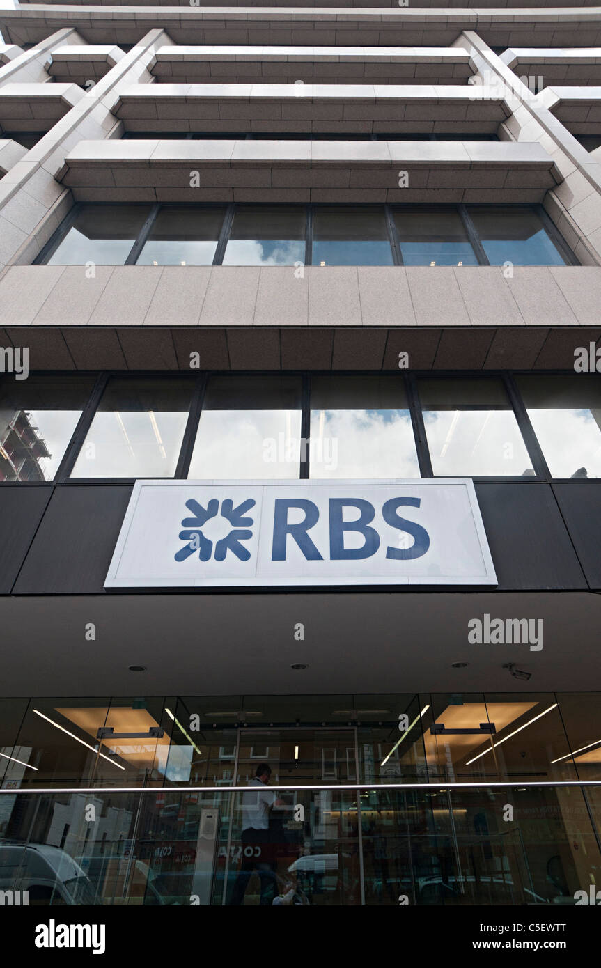 RBS royal Bank Scotland Londoner Hauptsitz weiße Kapelle Hautpstraße Stockfoto