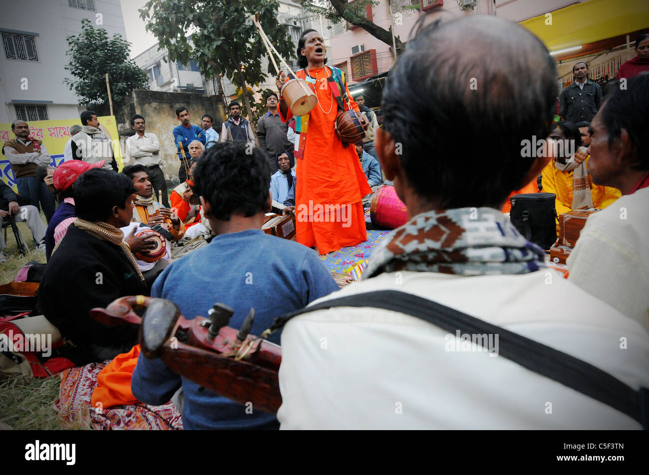 Bauls (Bengali Mystiker) in Kalkutta. Stockfoto