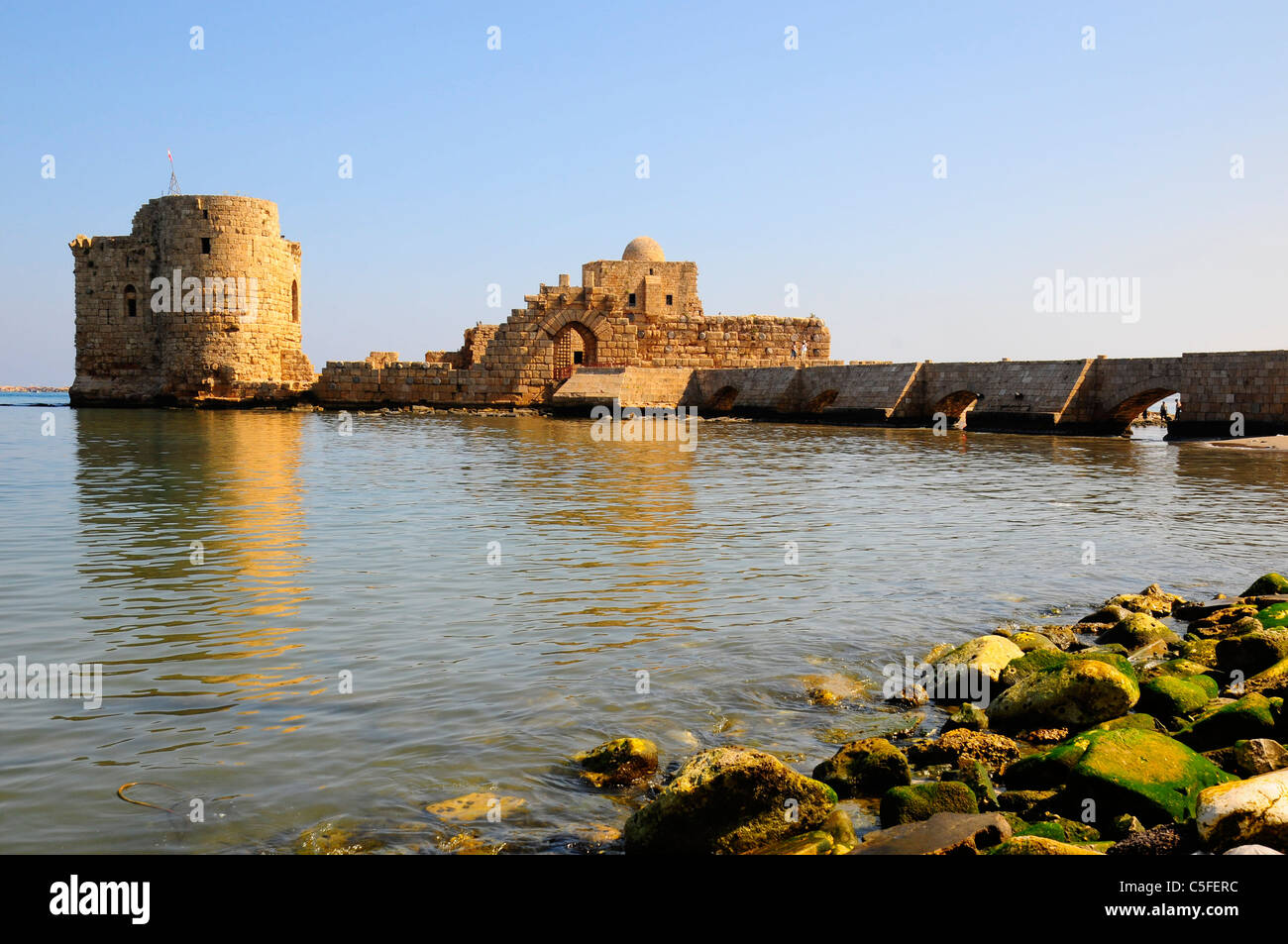 Kreuzritterburg. Sidon (Saida). Im Nahen Osten. Libanon. Stockfoto