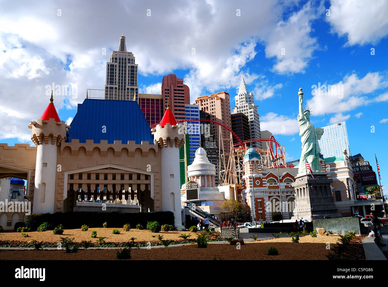 Las Vegas Strip Straßenansicht mit Luxus-hotels Stockfoto