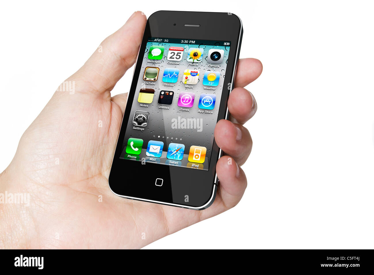 Galati, Rumänien - 10. Juli 2011: Apple IPhone 4 s, Smartphone, den home-Bildschirm mit Anwendungen anzeigen Stockfoto