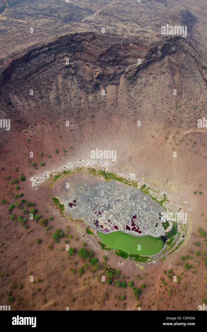 Magado Crater befindet sich an der nordöstlichen Spitze des Nyambeni-Gebirges in Kenia Stockfoto