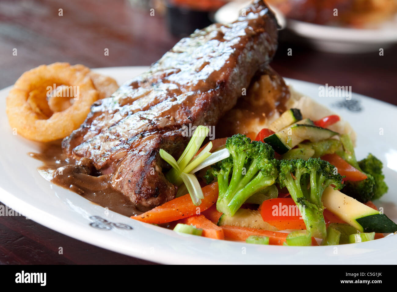 Striploin Angus Steak Stockfoto