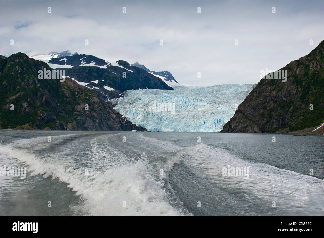 Aialik Gletscher, kalbende Gletscher in Kenai-Fjords-Nationalpark in Alaska. Stockfoto