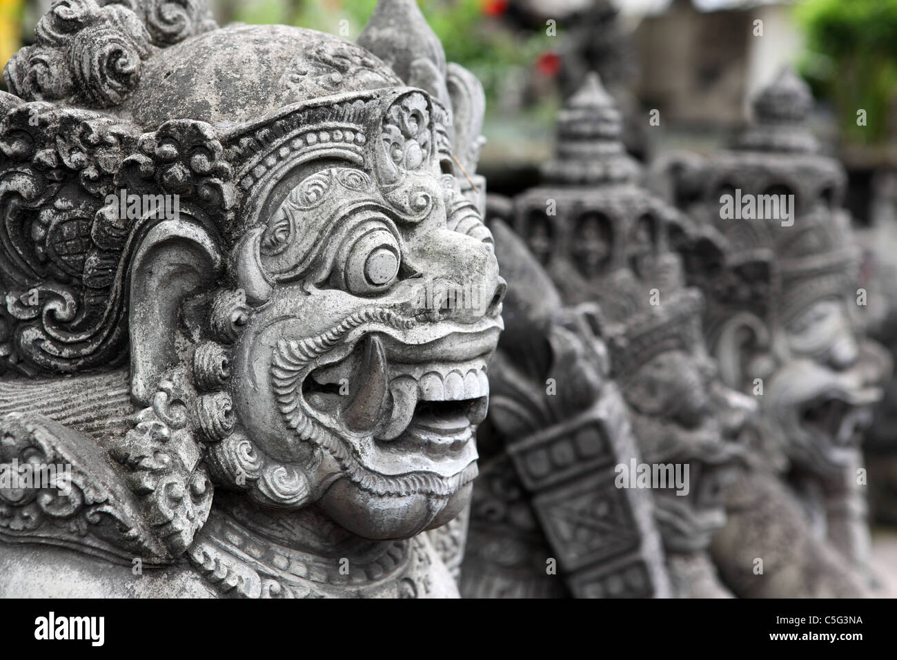 Balinesische Hindu Tempel Skulptur. Batubulan, Bali, Indonesien, Südostasien, Asien Stockfoto
