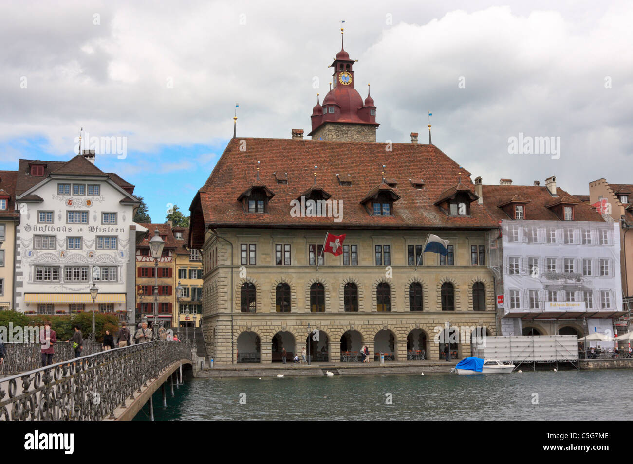 Das historische Rathaus von Luzern, Schweiz Stockfoto