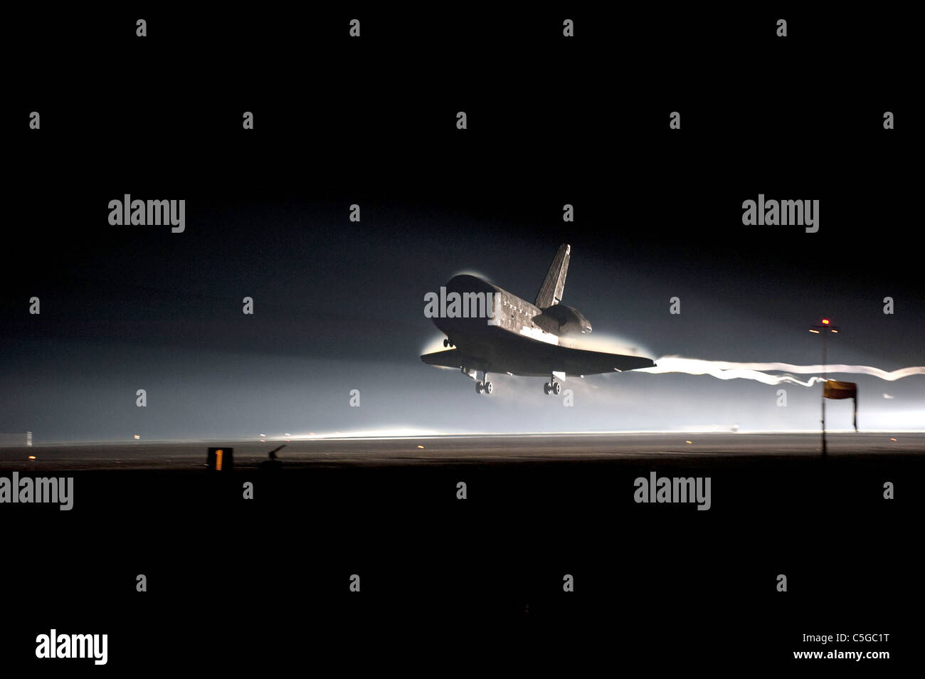 Letzte Space Shuttle Atlantis landet am Kennedy Space Center Stockfoto