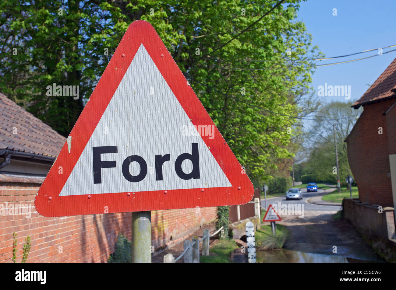 Ford-Straßenschild Stockfoto