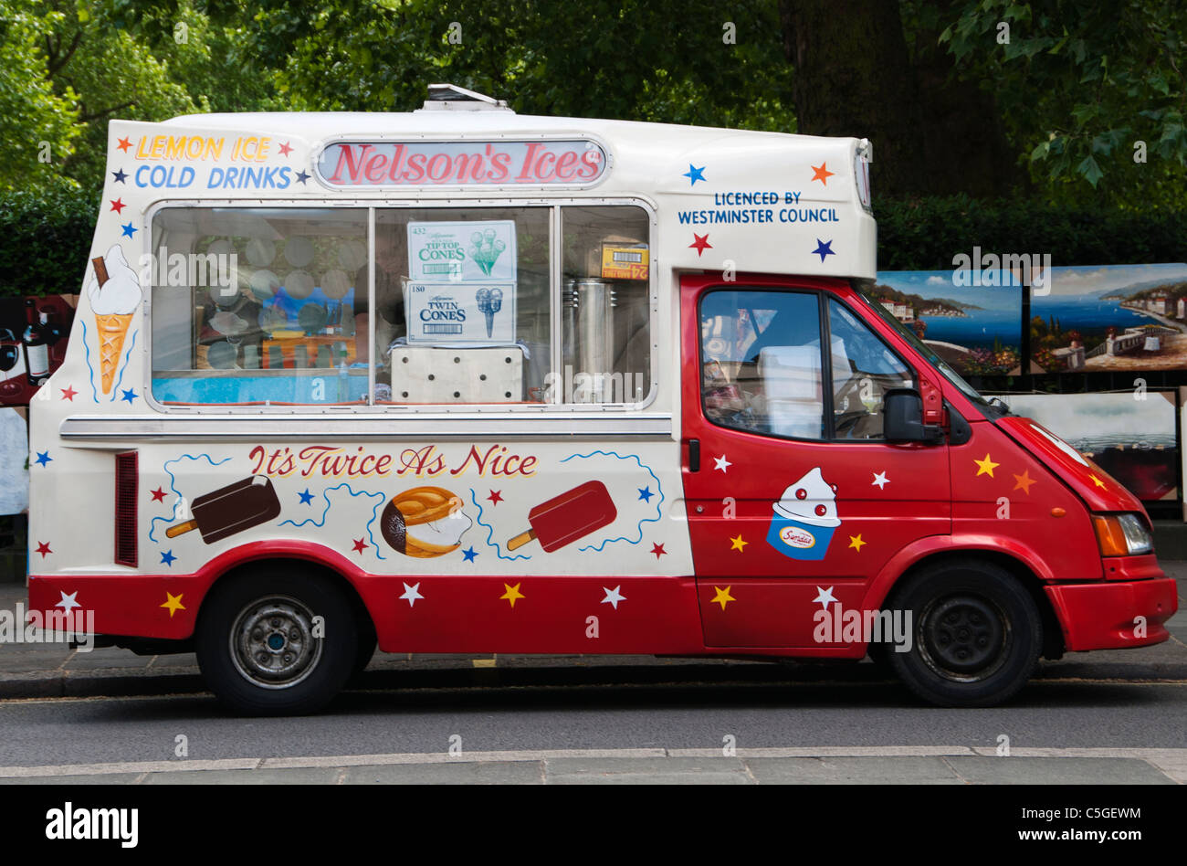 Traditionelle Eiswagen, London, UK Stockfoto