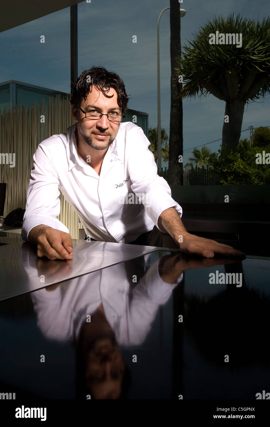 Koch Quique Dacosta Porträt in seinem Restaurant in Denia, Spanien. Stockfoto