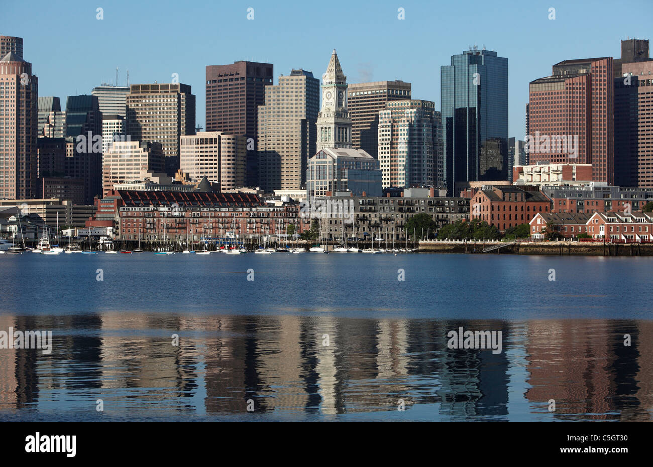 Hafen von Boston, Skyline der Stadt Stockfoto