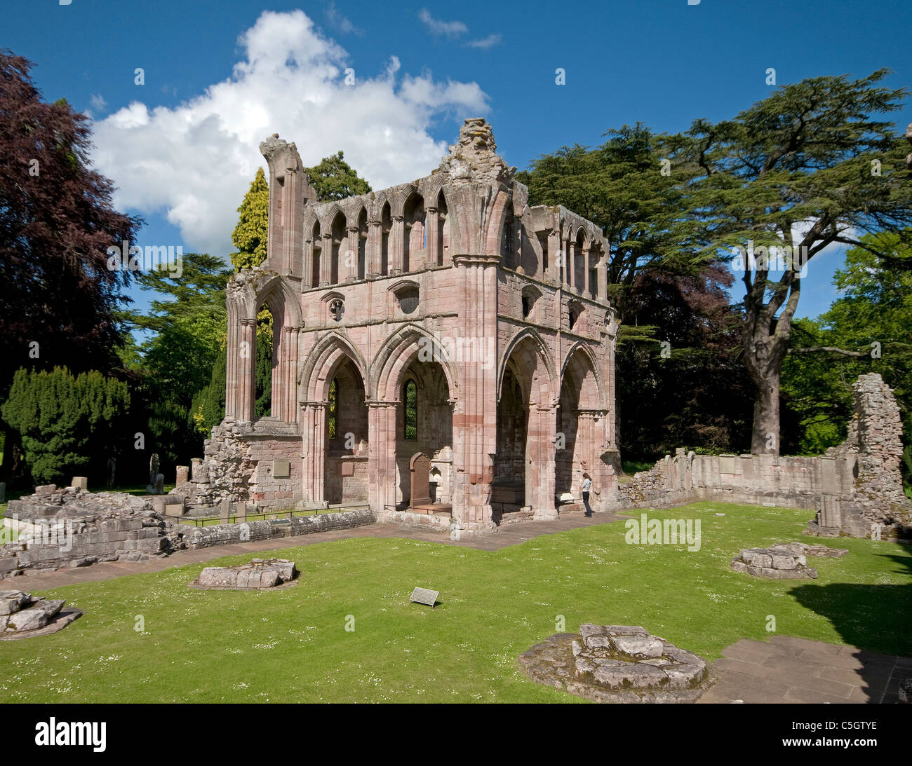 Dryburgh Abbey Abschnitt Stockfoto