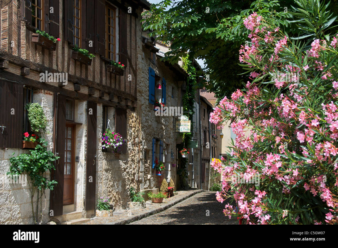 Malerische Häuser in alten Bergerac Dordogne Aquitanien Frankreich Stockfoto