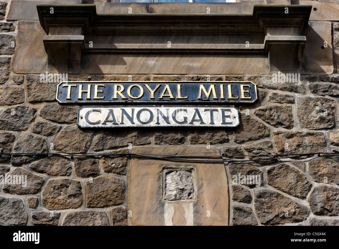 Straßenschild für Canongate auf der Royal Mile entfernt, Altstadt, Edinburgh, Scotland, UK Stockfoto