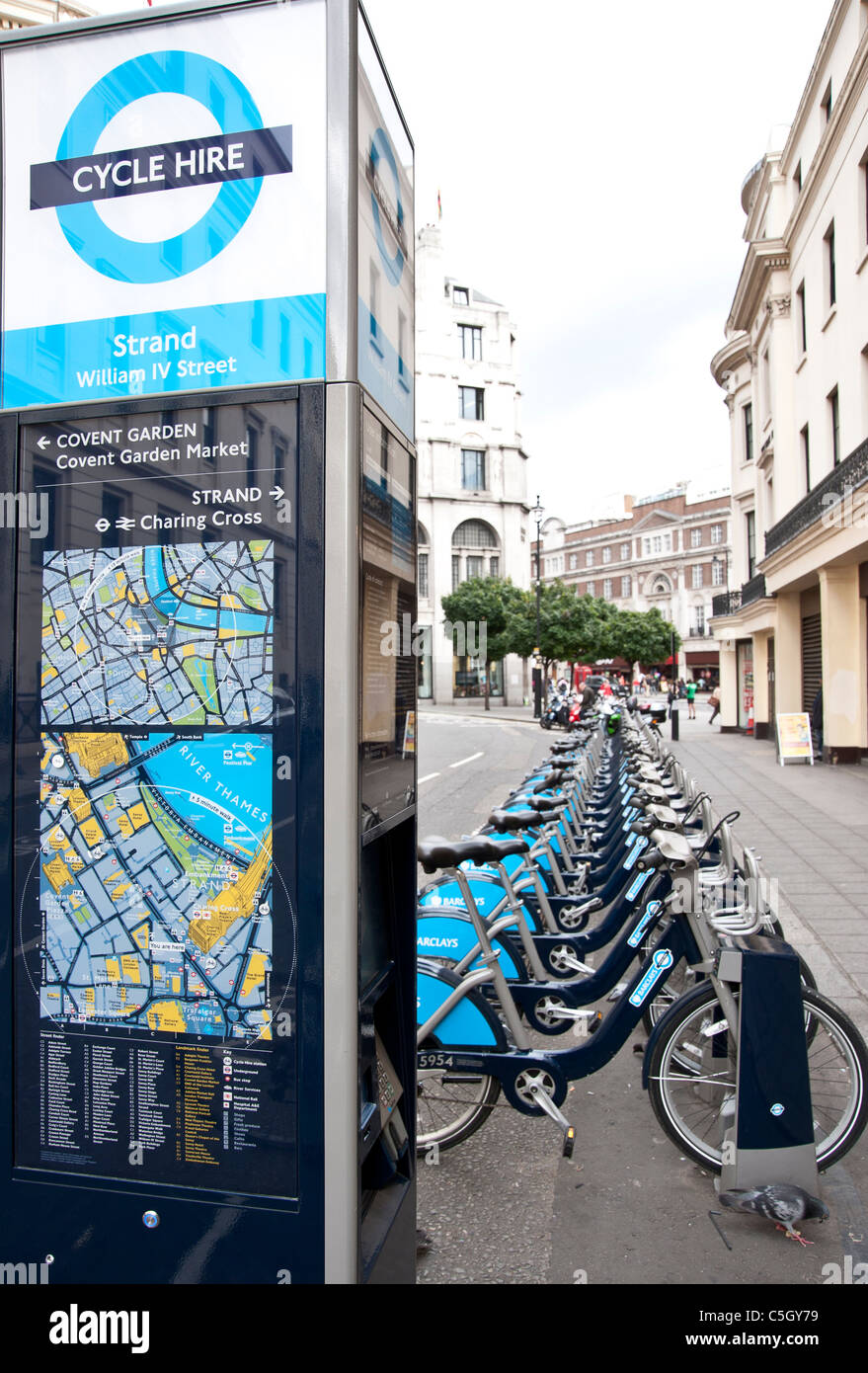 Barclays Cycle Hire in London Stockfoto