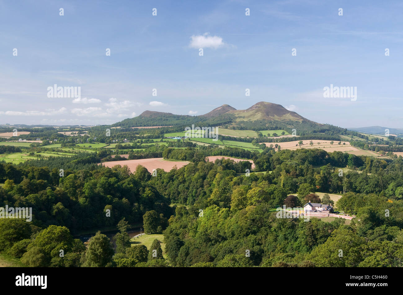 Scott-Ansicht und die Eildon Hills von Melrose Stockfoto