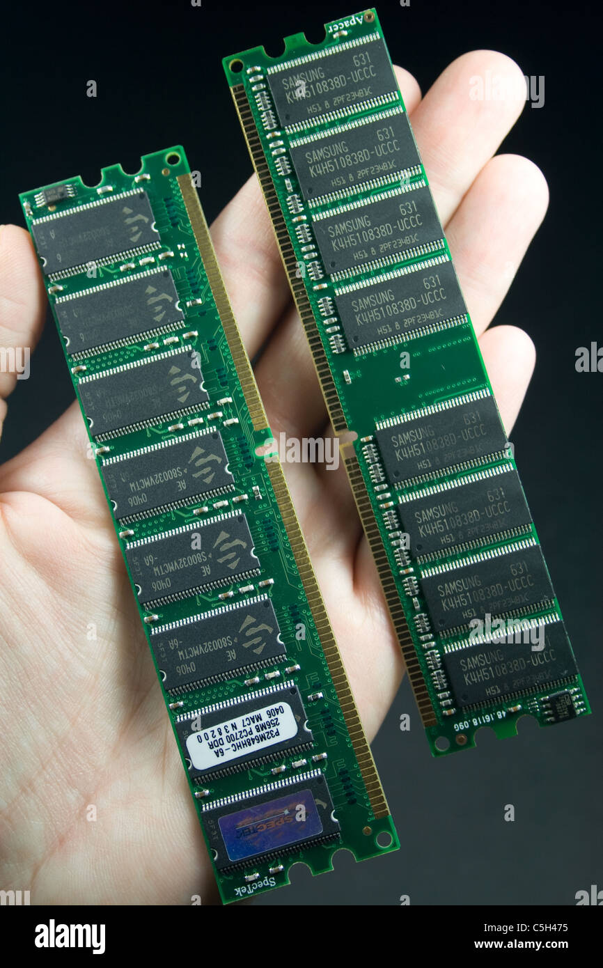 Moderne Computer-Chip-Speicherkarten Stockfoto