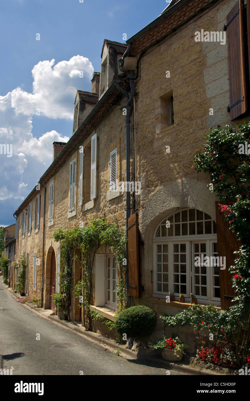 Reihenhaus Rue Verdanson Saint Cyprien Dordogne Aquitanien Frankreich Stockfoto