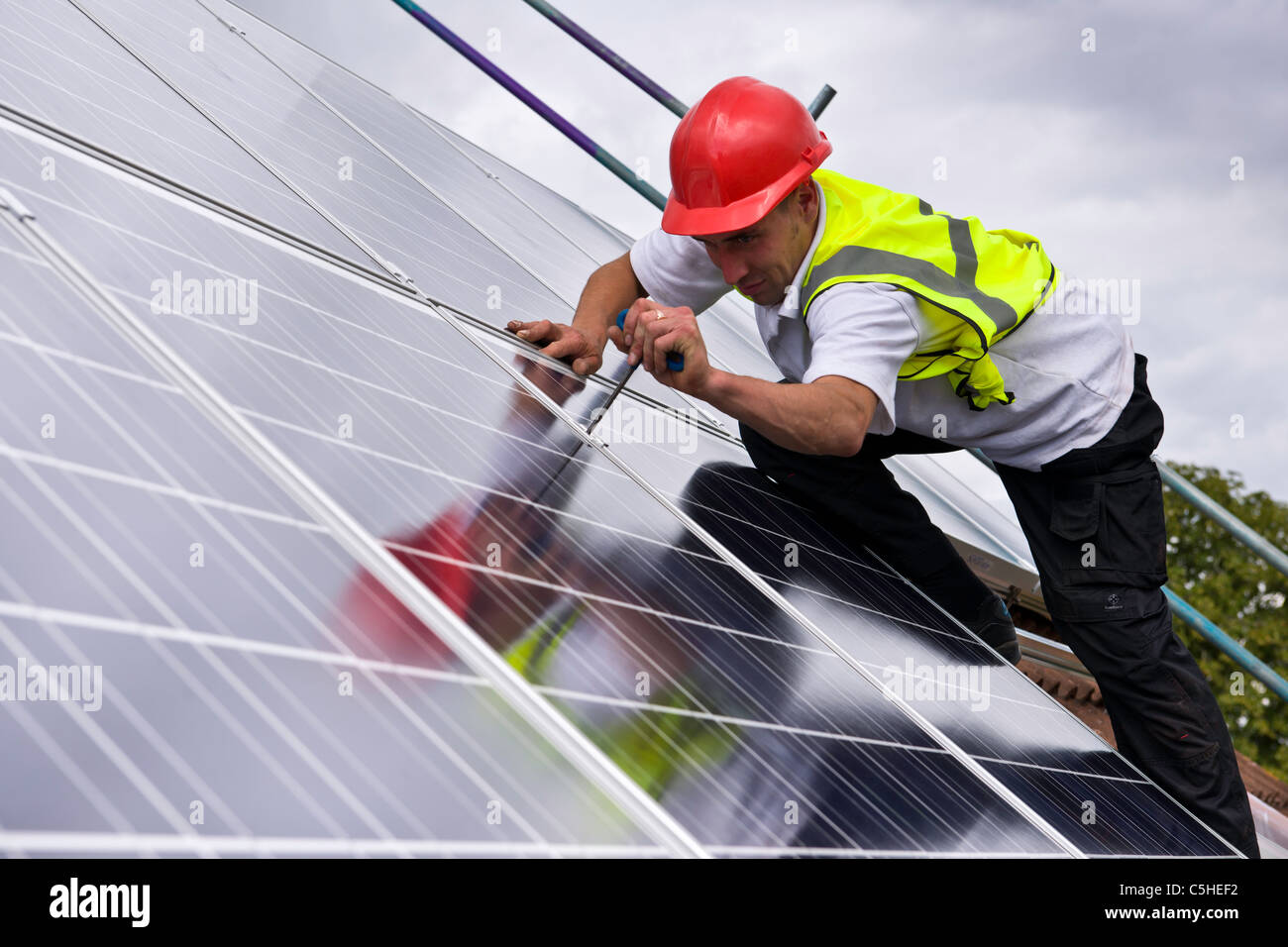 UK-Solaranlage Stockfoto