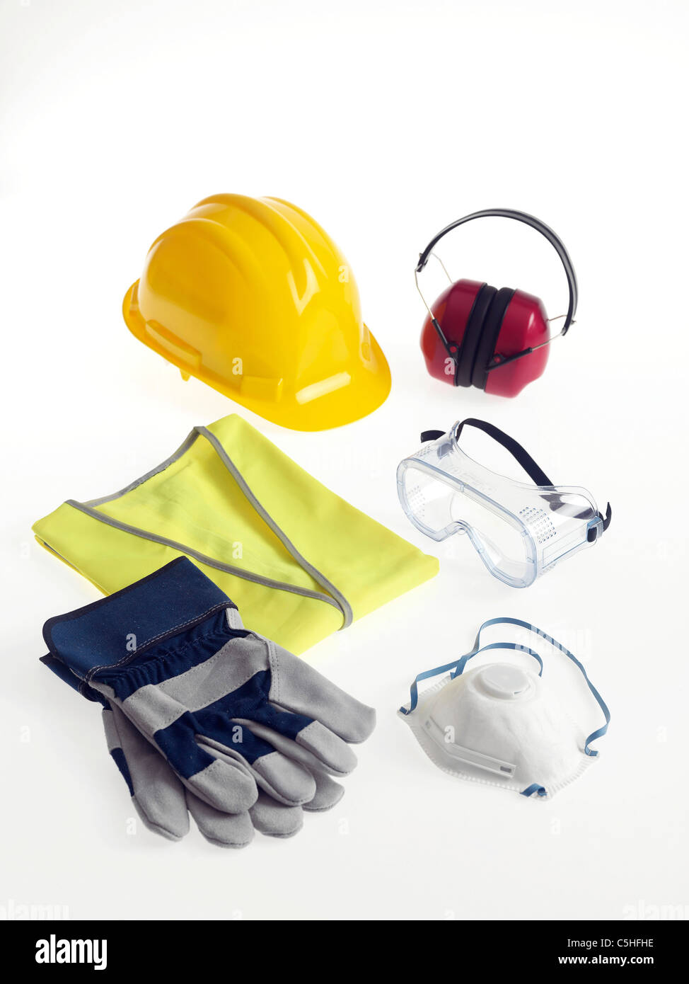 Bauarbeiter Sicherheitsausrüstung Stockfoto