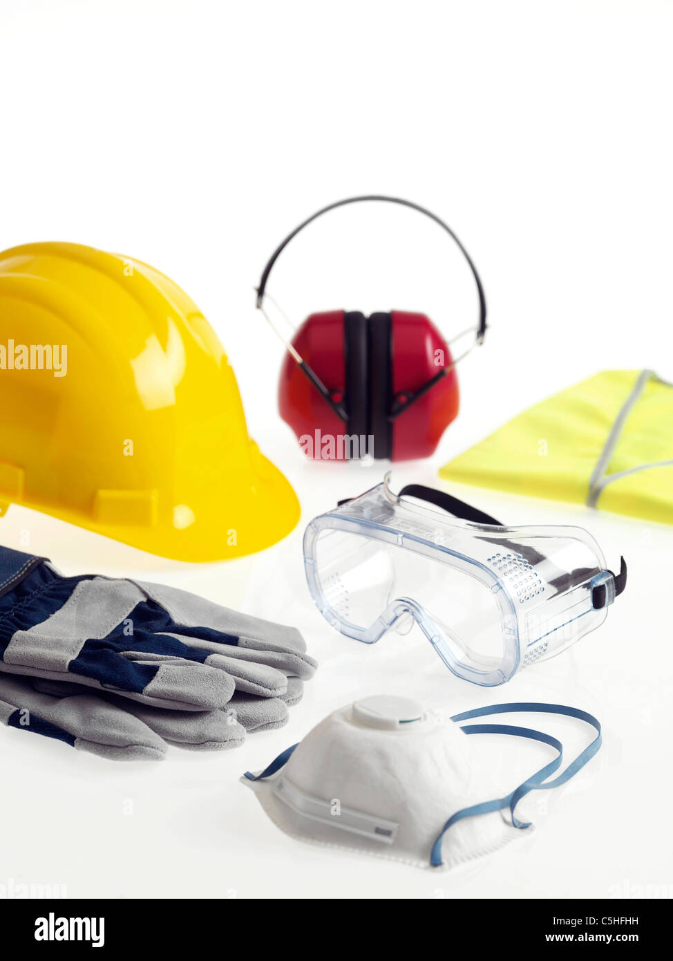 Bauarbeiter Sicherheitsausrüstung Stockfoto