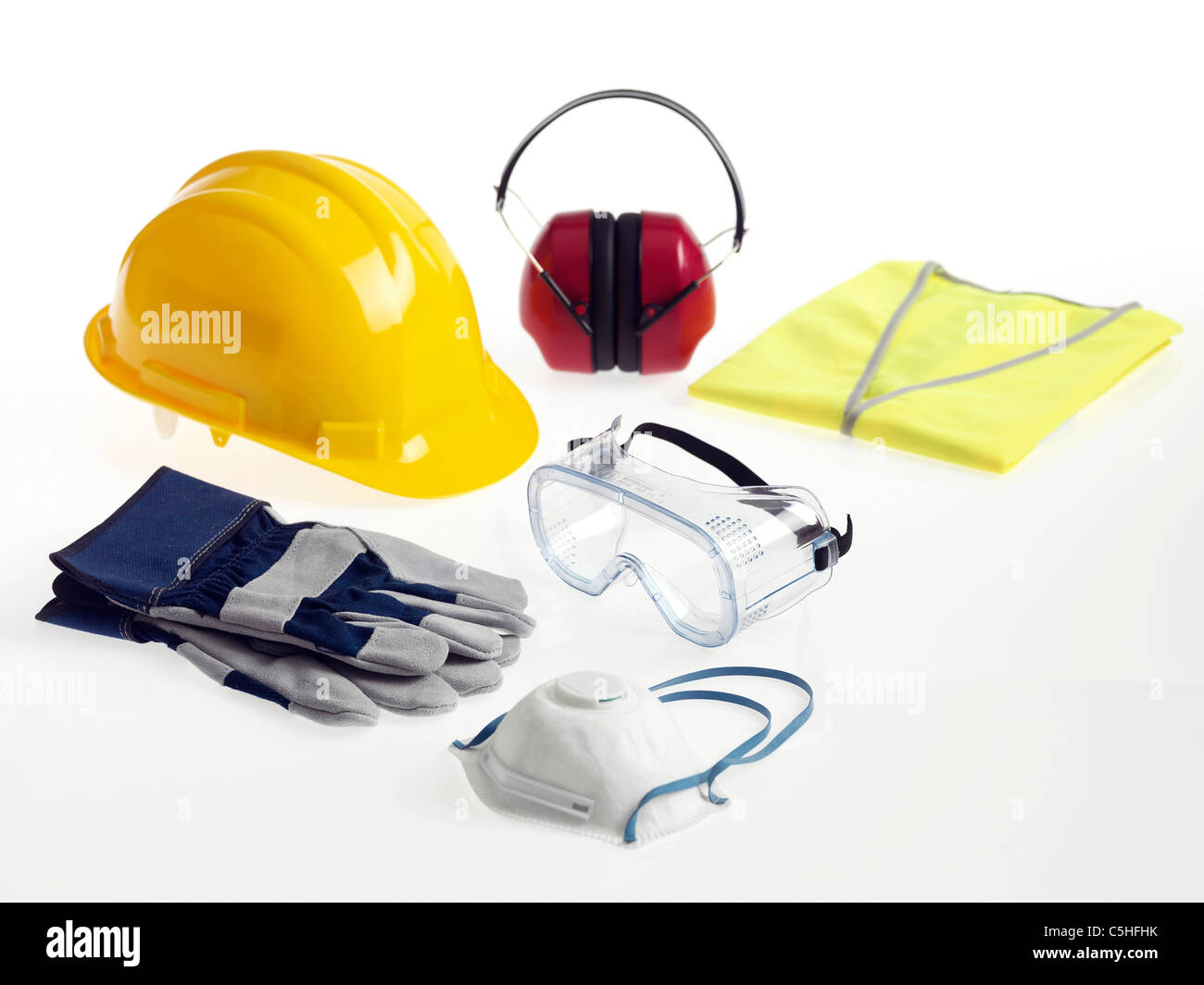 Bauarbeiter Sicherheitsausrüstung Stockfoto