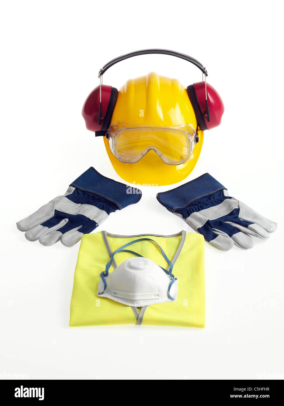 Bauarbeiter Sicherheitsausrüstung Stockfoto
