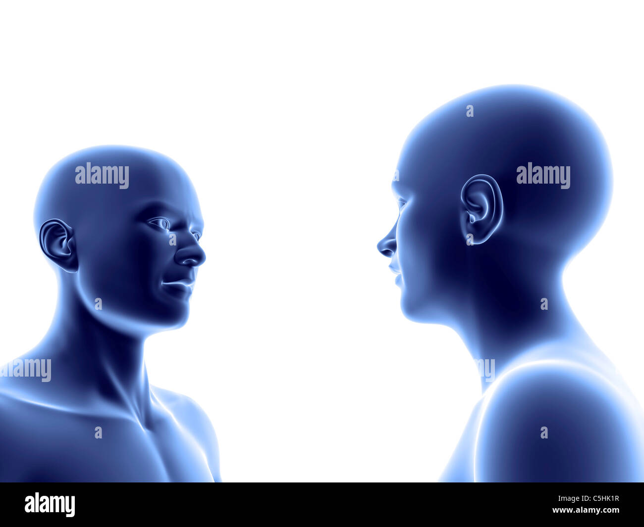 Mann und Frau einander zugewandt Stockfoto