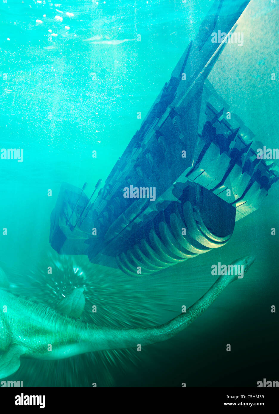 Ungeheuer von Loch Ness, artwork Stockfoto