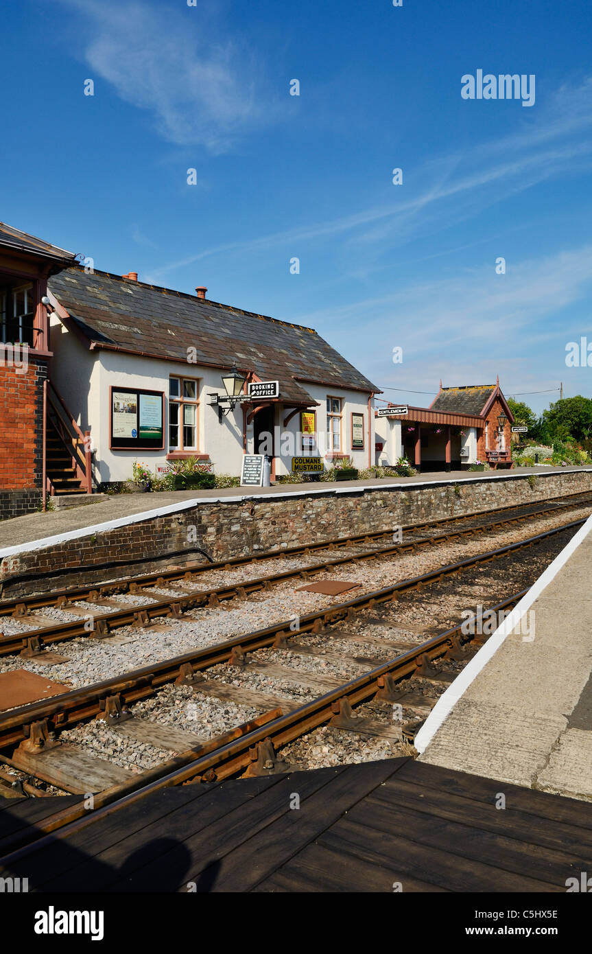 Blue Anchor Station auf der West Somerset Railway, Somerset, England. Stockfoto