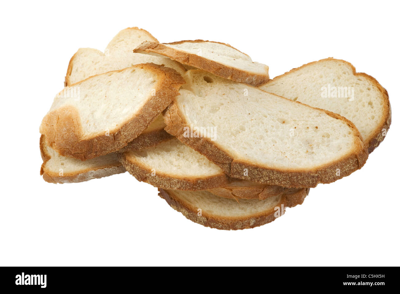 Schnittbrot isoliert auf weißem Hintergrund, gesunde Ernährung Konzept Stockfoto