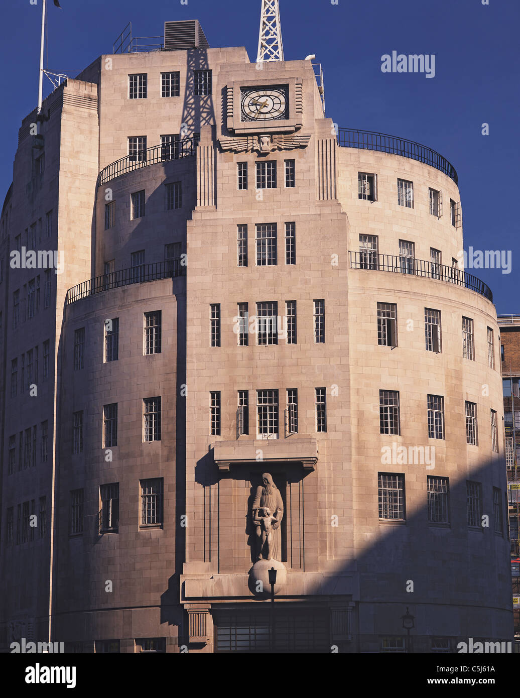 BBC (British Broadcasting Corporation) Hauptquartier, Portland Place, London. Stockfoto