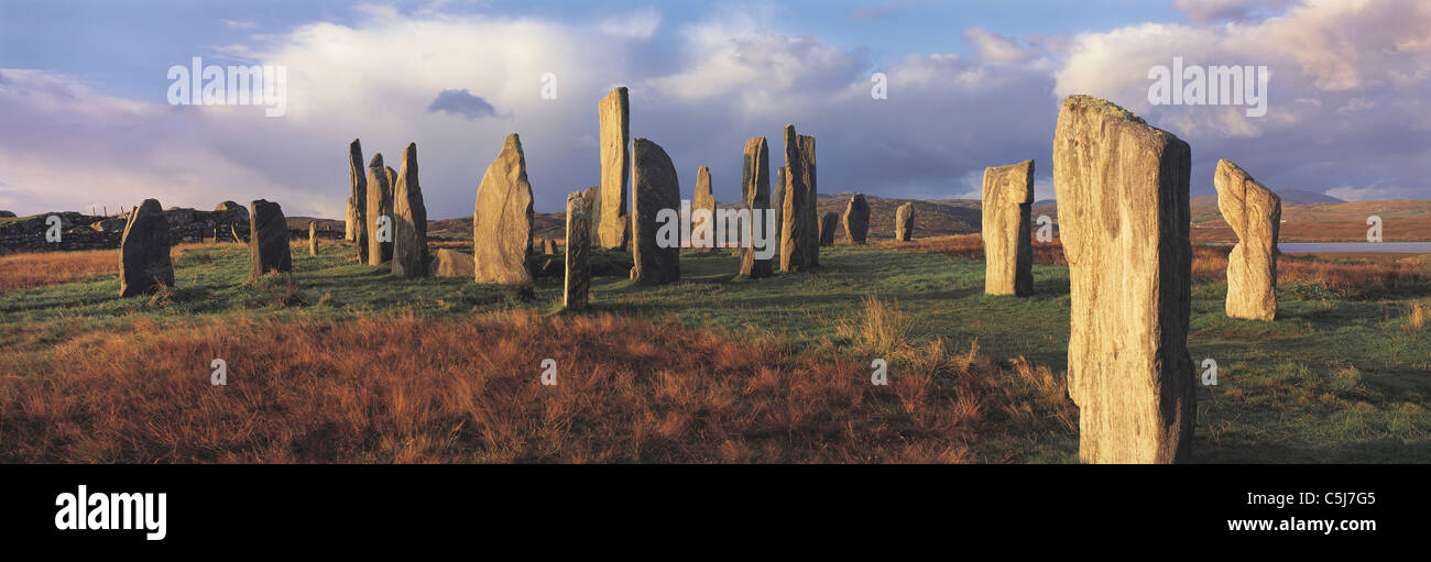 Den berühmten Steinkreis Callanish auf der Insel Lewis, äußeren Hebriden, westlichen Schottland, Großbritannien. Stockfoto