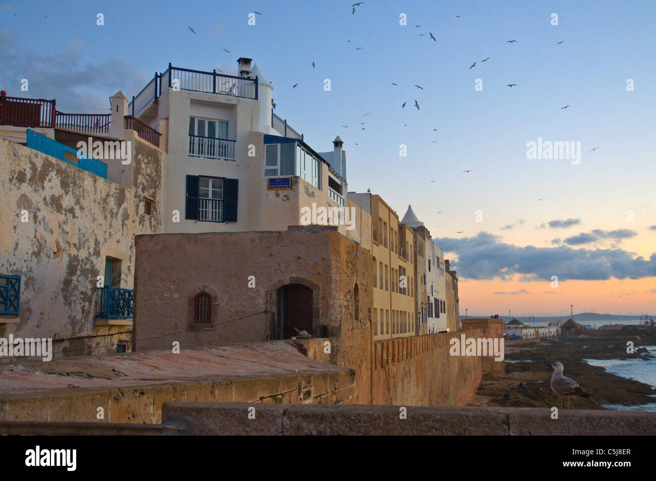 Medina bei Sonnenuntergang Essaouira zentralen Marokko in Nordafrika Stockfoto
