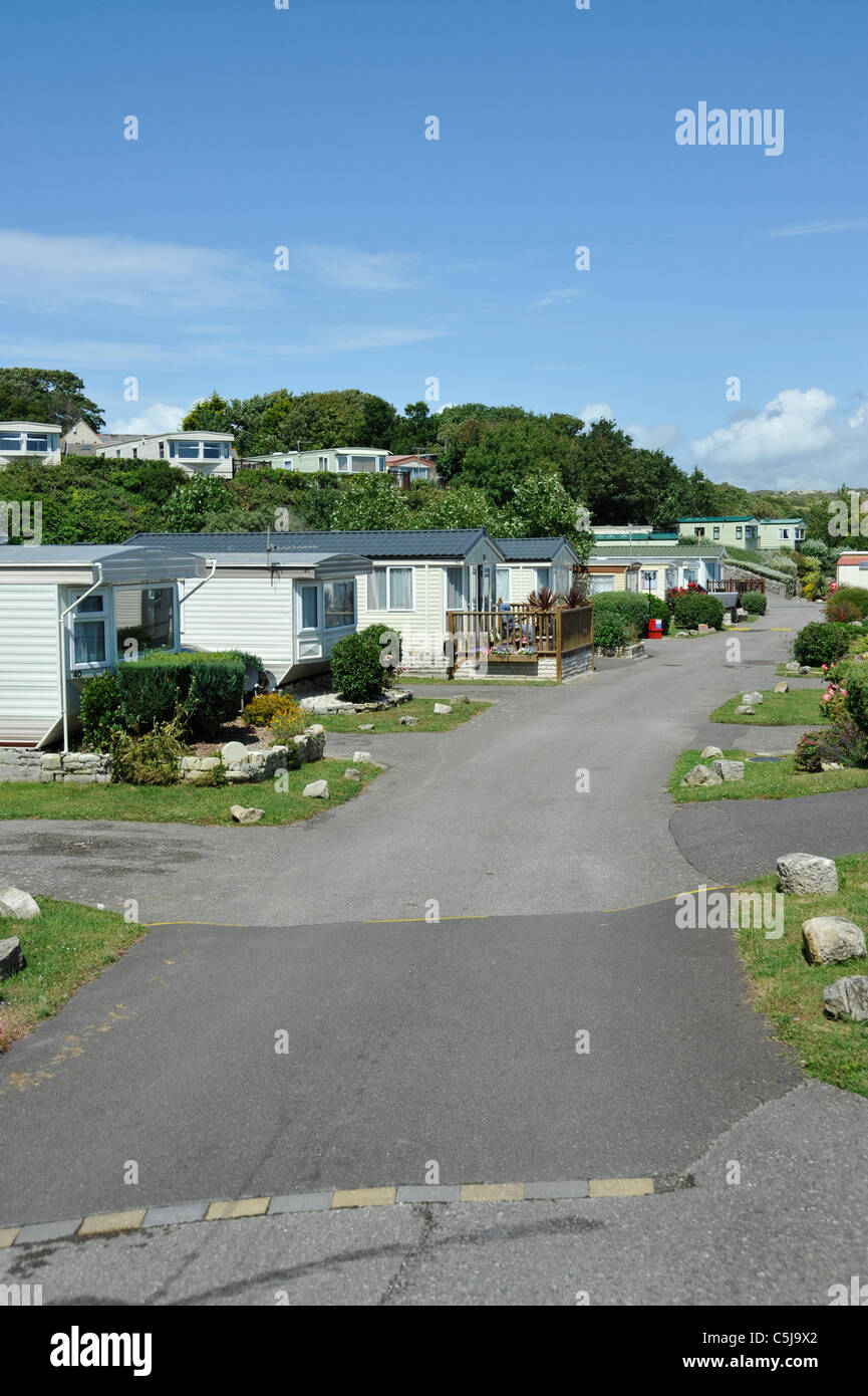 statische Caravan Park in Portland in der Nähe von Weymouth Dorset Stockfoto