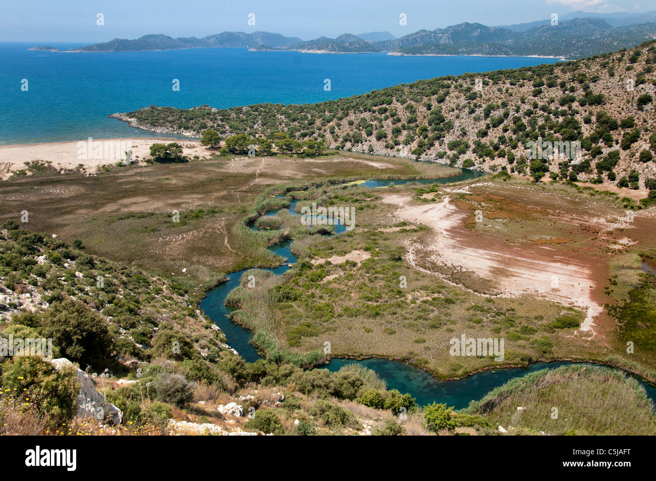 Demre Küste Meer Fluss Süd Türkei Feuchtgebiete Feuchtgebiet Stockfoto