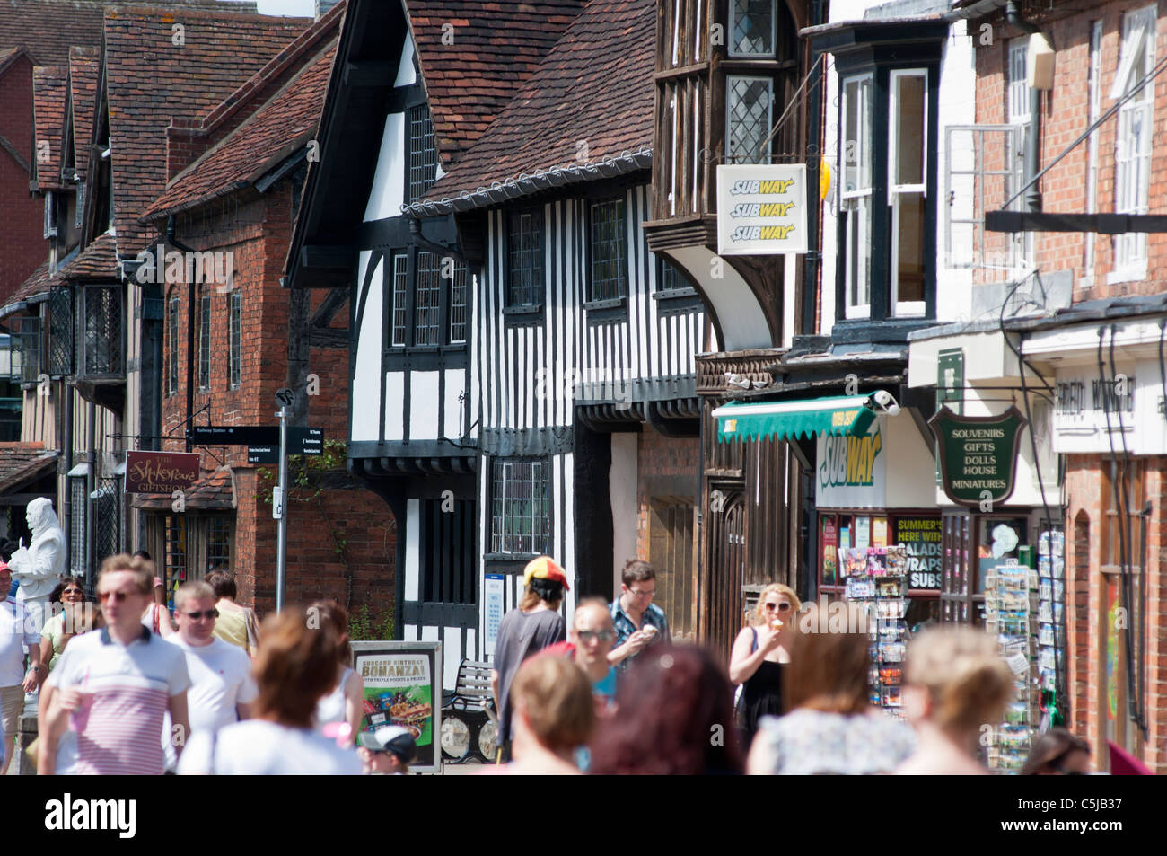 Henley Street in Stratford-upon-Avon, Warwickshire, England. Stockfoto