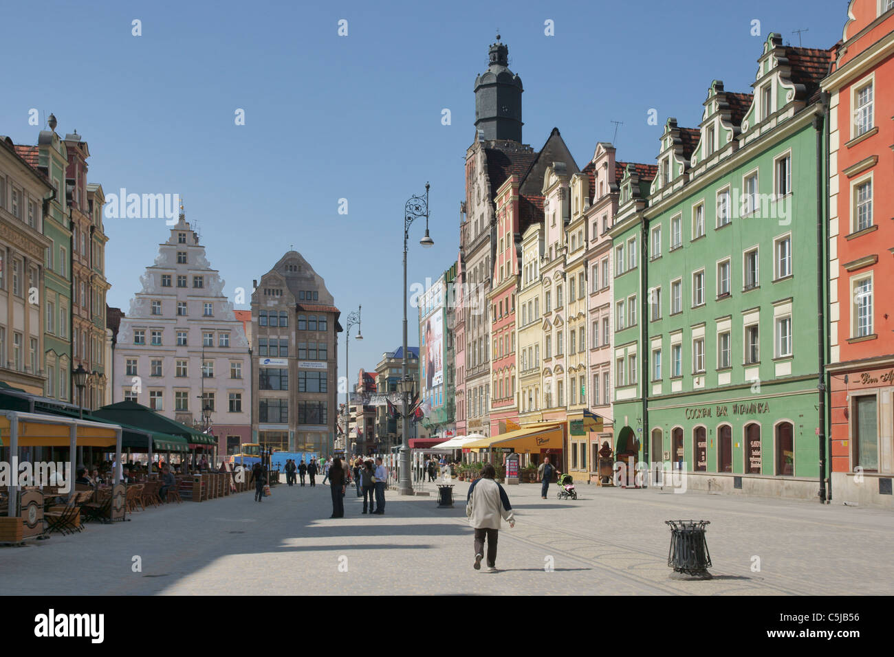 Marktplatz von Breslau | Wroclaw-Marktplatz Stockfoto