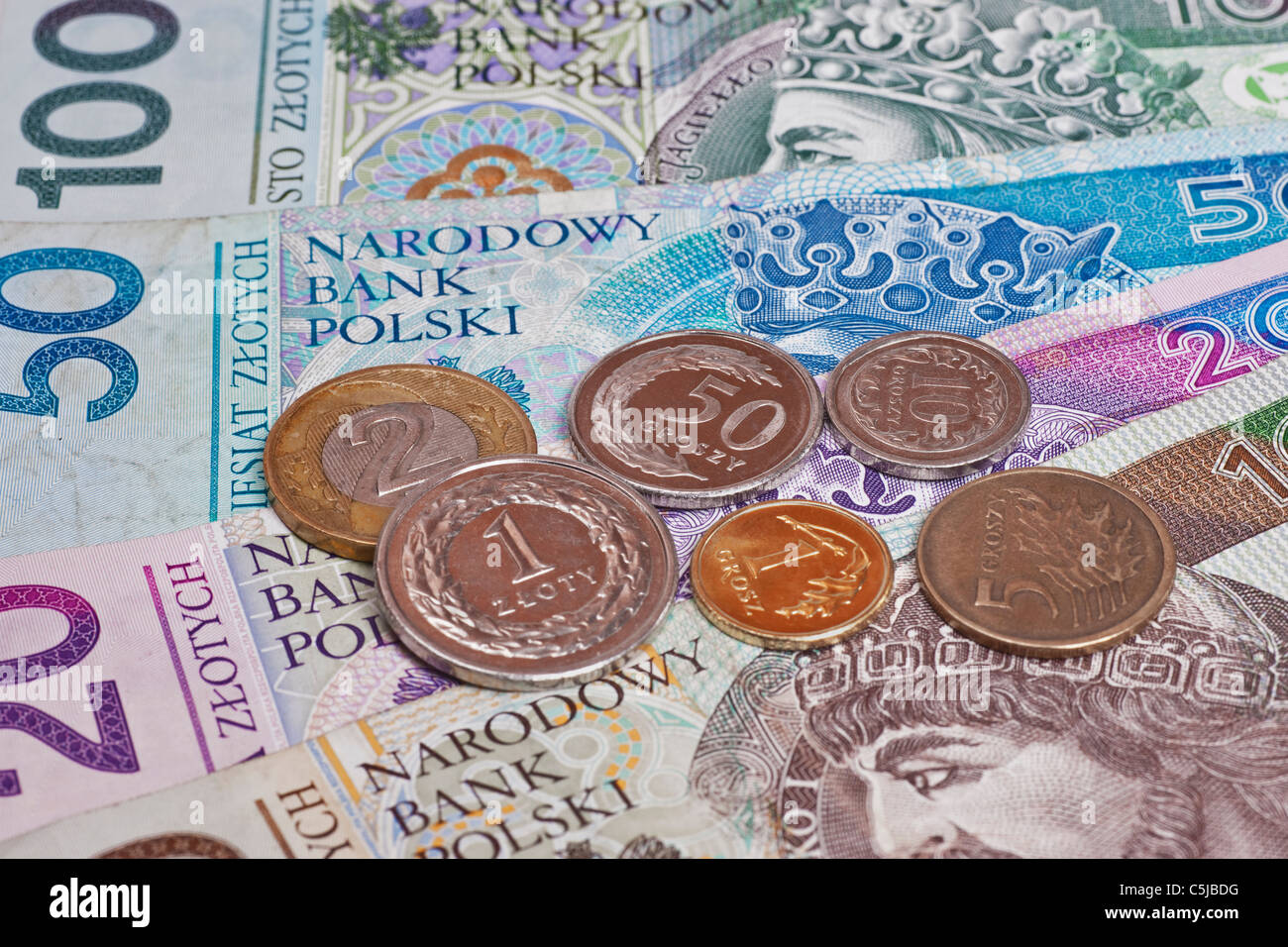 Polnische Zloty Und Croszy | Polnische Zloty und Croszy Stockfoto