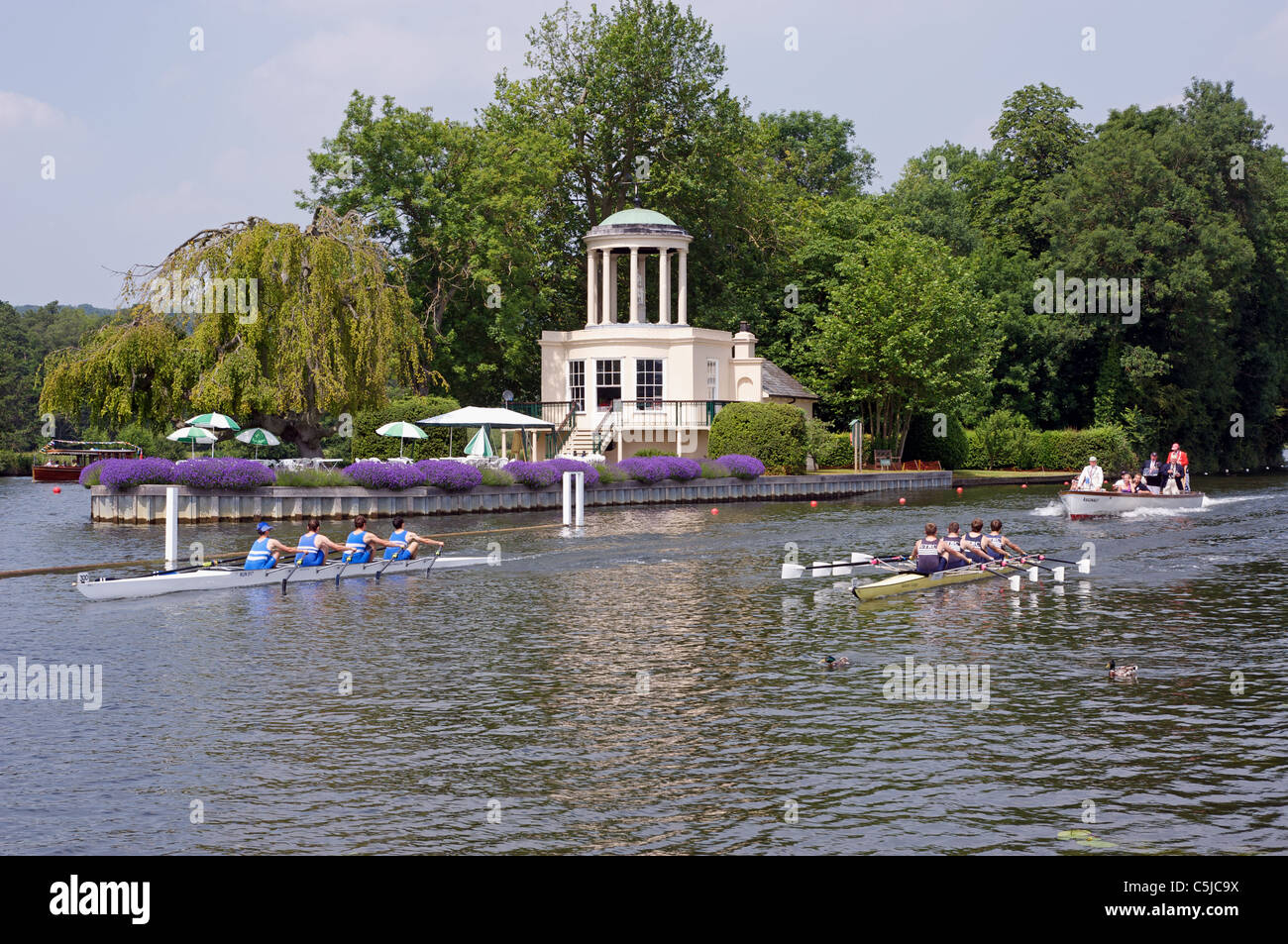 Henley Royal Regatta, Henley-on-Thames, Oxfordshire, Vereinigtes Königreich. Stockfoto