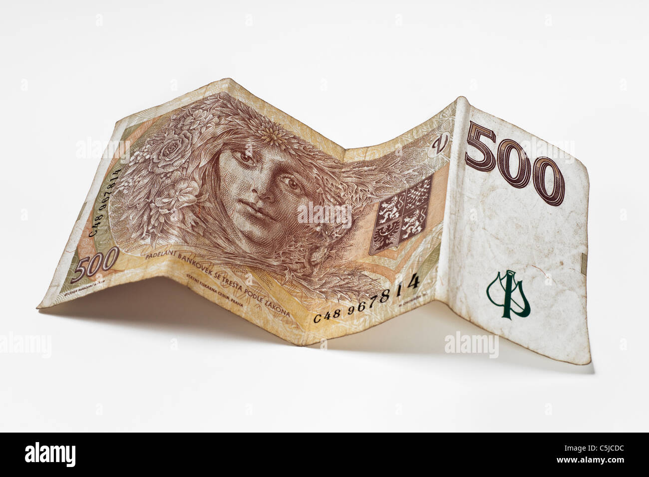 Rückseite Einer Tschechischen 500 Kronen Banknote | Rückseite einer tschechischen 500 Kronen Banknote Stockfoto