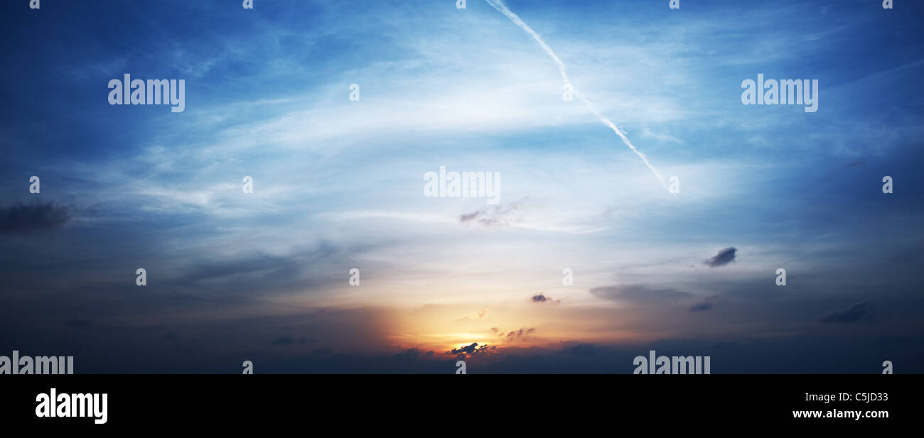 Panorama Sonnenuntergang Himmel Stockfoto