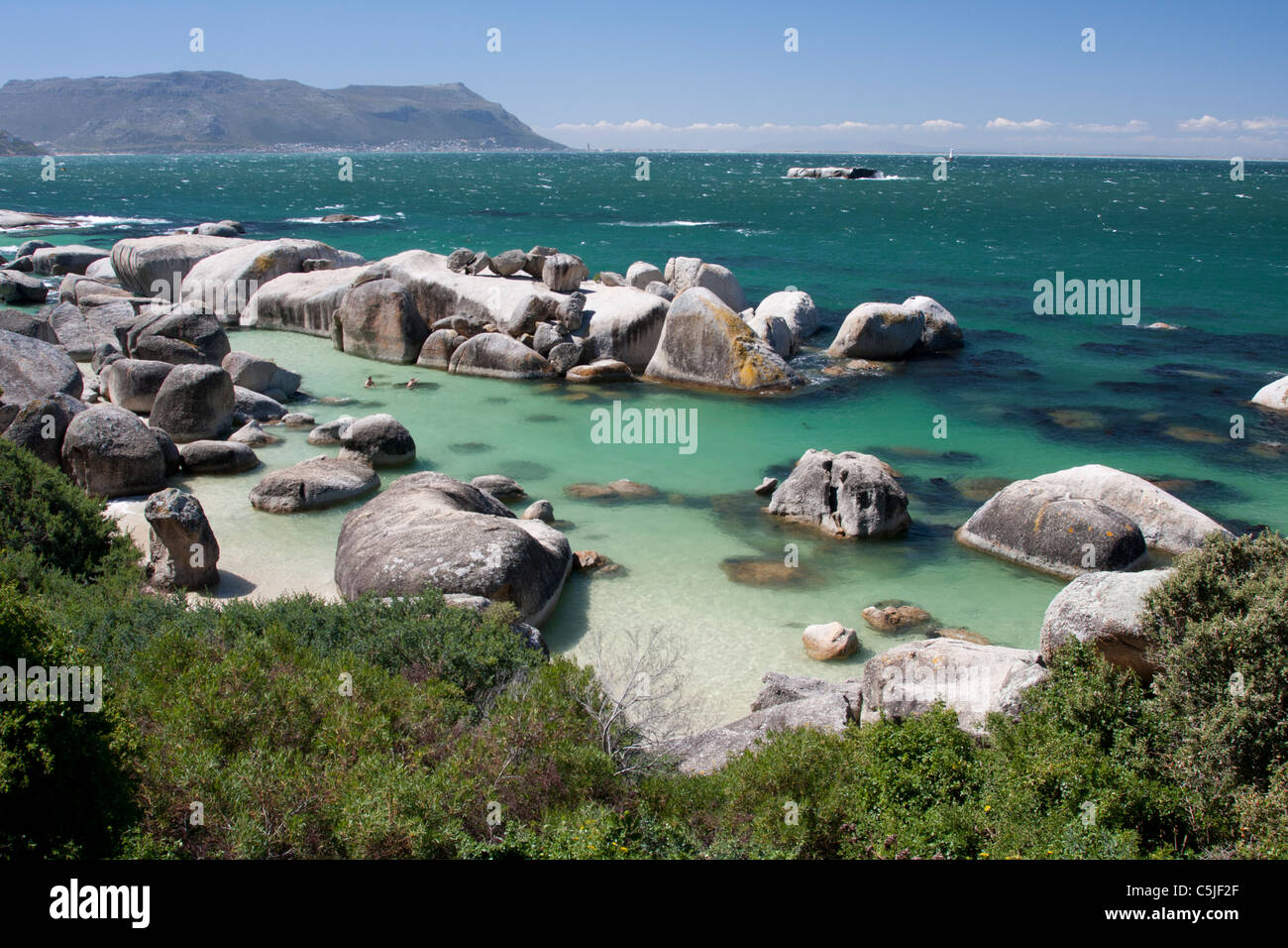 Meerblick von Simons Town, Südafrika Stockfoto